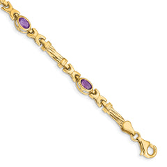 10k Amethyst 4 Stone Bracelet