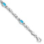 10k White Gold Blue Topaz 4 Stone Bracelet