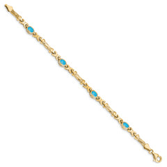 10k Blue Topaz 4 Stone Bracelet