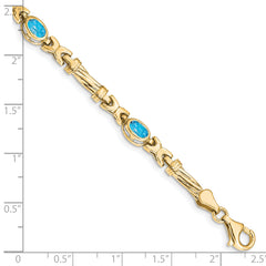 10k Blue Topaz 4 Stone Bracelet