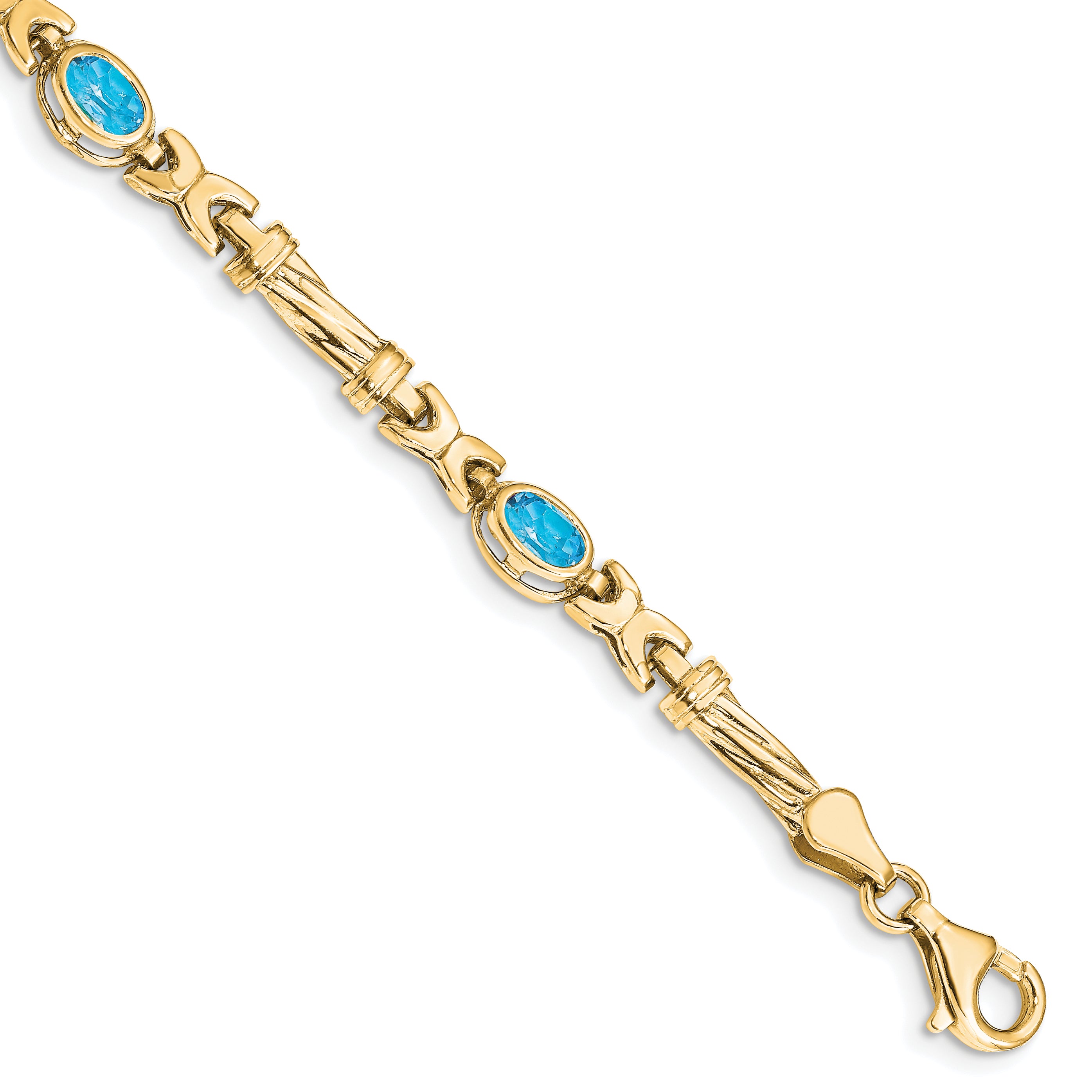 10k Blue Topaz 4 Stone Bracelet