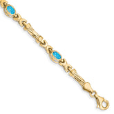 10k Blue Topaz 4 Stone Bracelet