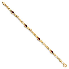 10k Garnet 4 Stone Bracelet