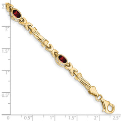 10k Garnet 4 Stone Bracelet