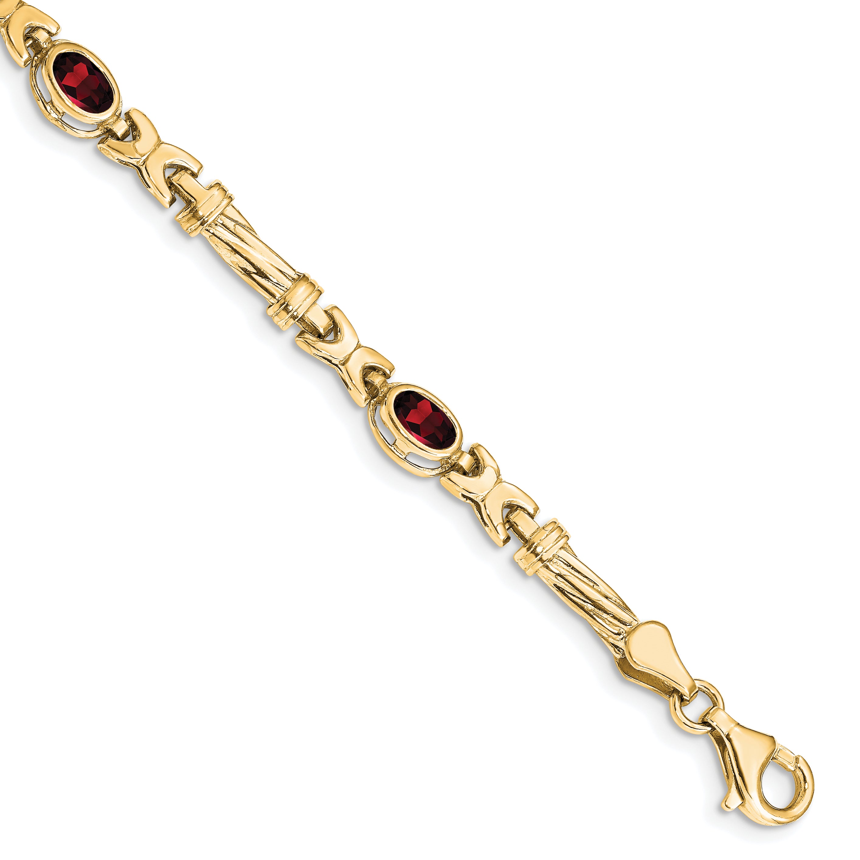 10k Garnet 4 Stone Bracelet