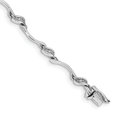 10k White Gold Diamond Link Bracelet