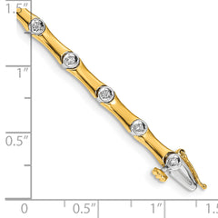 14k Two-Tone 1/4 carat Lab Grown Diamond VS/SI+ G+ 7.5 inch Bracelet