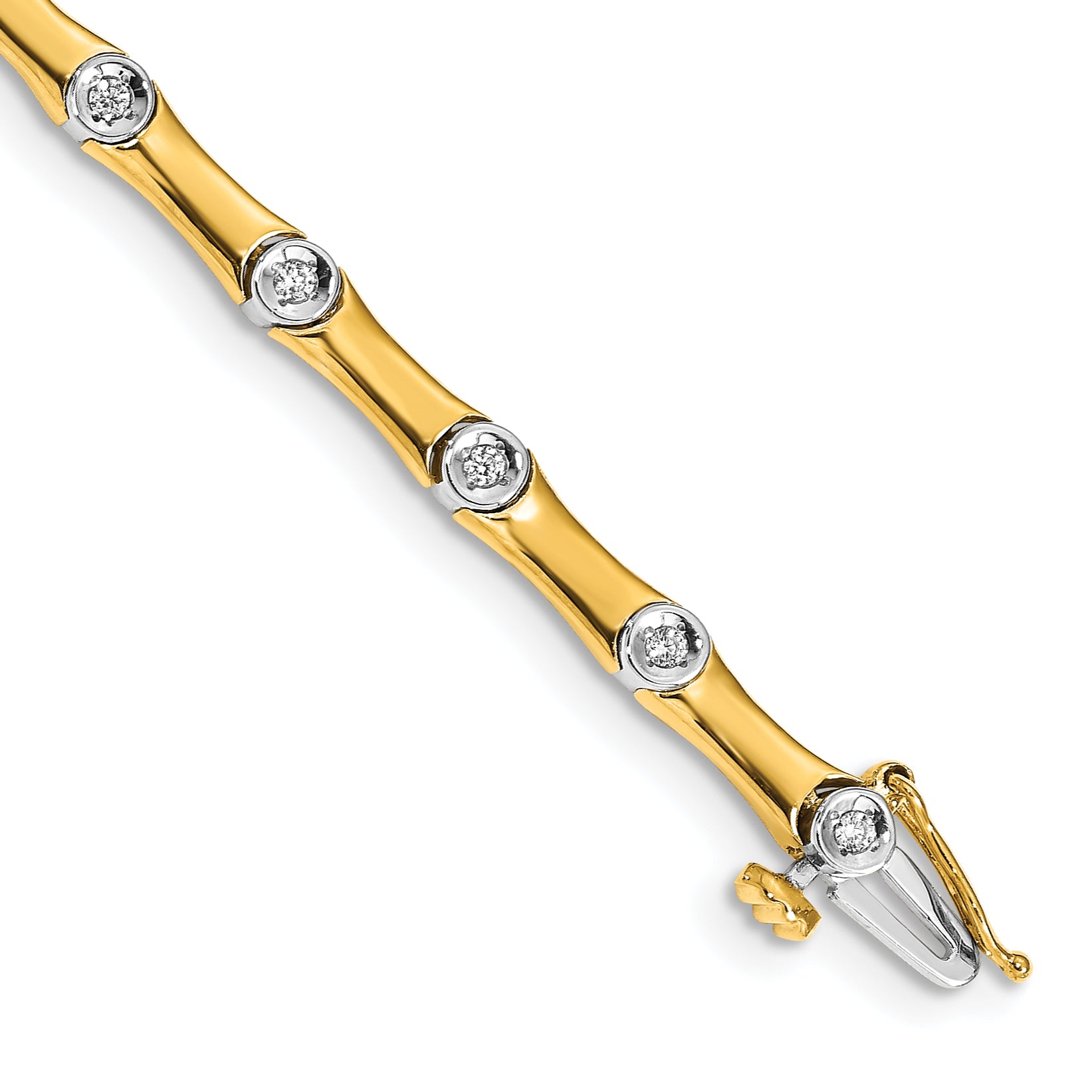 14k Two-Tone 1/4 carat Lab Grown Diamond VS/SI+ G+ 7.5 inch Bracelet