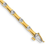 14k Two-Tone 1/4 carat Lab Grown Diamond VS/SI+ G+ 7.5 inch Bracelet