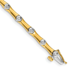 14k Two-Tone 1/4 carat Lab Grown Diamond VS/SI+ G+ 7.5 inch Bracelet