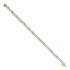 14k Two-Tone 1 carat Lab Grown Diamond VS/SI+ G+ 6.5 inch Tennis Bracelet