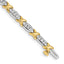 14k Two-tone Polished Complete 1 carat Diamond X-design 6.5in Bracelet - Sophia Jewelers