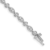 14k White Gold 3/4 carat Lab Grown Diamond VS/SI+ G+ 7 inch Fancy Bracelet