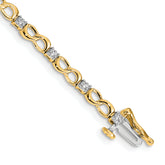 14k Complete 1/6 carat Diamond Figure 8 Link 7 inch Bracelet