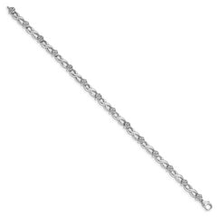 14k White Gold 1 carat Lab Grown Diamond VS/SI+ G+ 7 inch Flower Infinity Bracelet