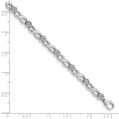 14k White Gold 1 carat Lab Grown Diamond VS/SI+ G+ 7 inch Flower Infinity Bracelet