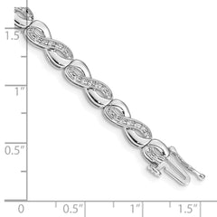 14k White Gold Complete 1/2 carat Diamond Infinity Link 7.5 inch Bracelet