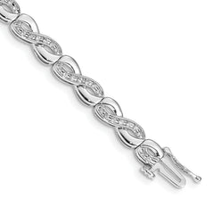 14k White Gold Complete 1/2 carat Diamond Infinity Link 7.5 inch Bracelet