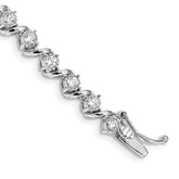 14k White Gold 2 carat Lab Grown Diamond VS/SI+ G+ 7.25 inch Fancy Tennis Bracelet