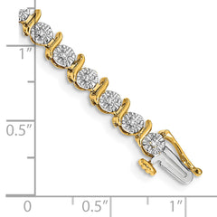 14k Complete 3/8 carat Diamond S-link 7 inch Tennis Bracelet