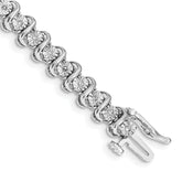 14k White Gold Complete 1/4 carat Diamond S-link 7 inch Tennis Bracelet