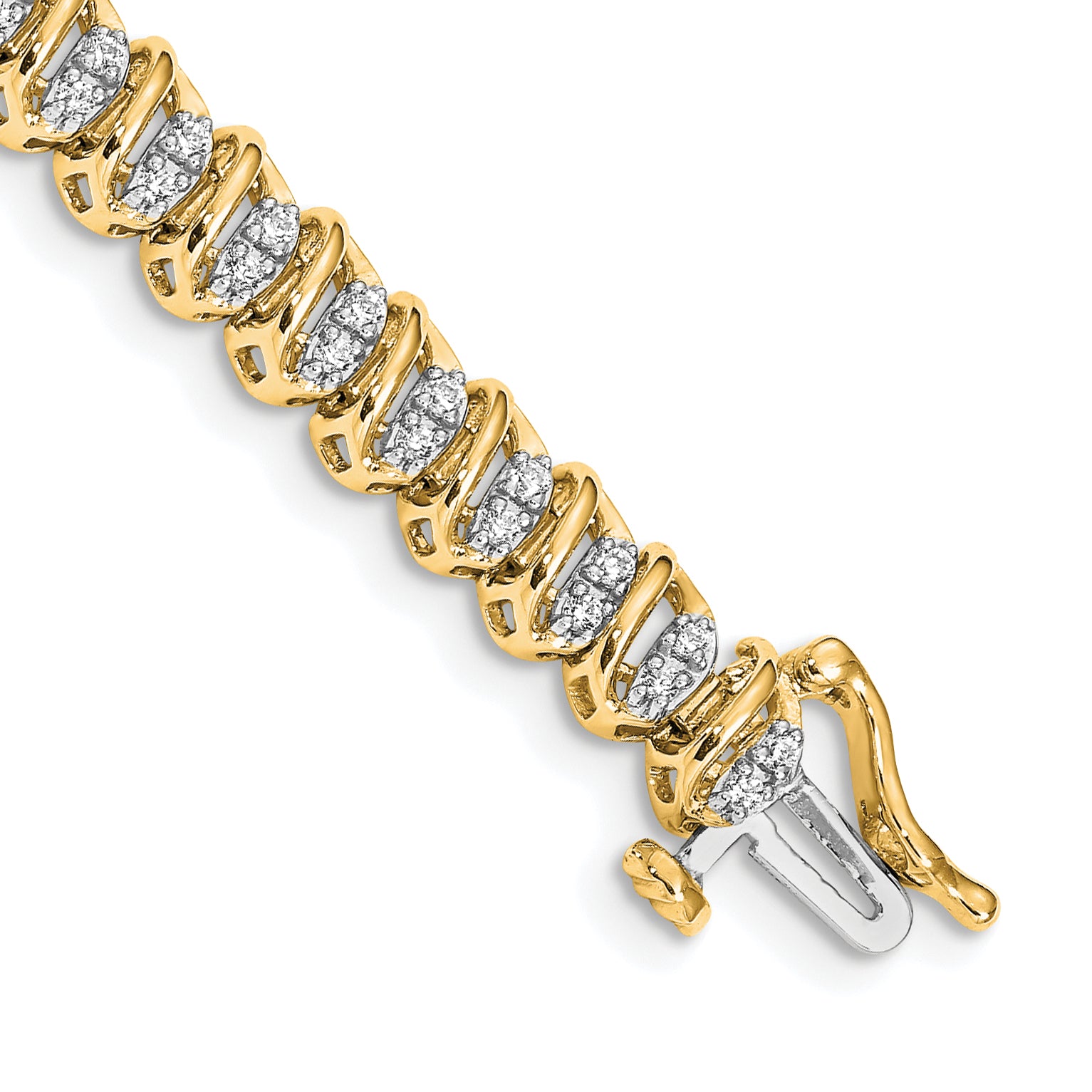 14k Complete 1 carat Diamond 7 inch Tennis Bracelet