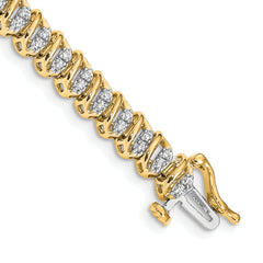 14k Complete 1 carat Diamond 7 inch Tennis Bracelet