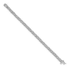 14k White Gold 5/8 carat Lab Grown Diamond VS/SI+ G+ 7.5 inch Fancy Bracelet