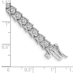 14k White Gold 5/8 carat Lab Grown Diamond VS/SI+ G+ 7.5 inch Fancy Bracelet