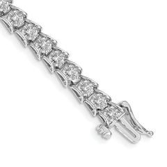 14k White Gold 5/8 carat Lab Grown Diamond VS/SI+ G+ 7.5 inch Fancy Bracelet