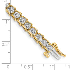 14k Complete 5/8 carat Diamond Illusion Setting 7 inch Tennis Bracelet