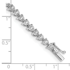 14k White Gold Complete 1 carat Diamond Illusion Setting 7 inch Tennis Bracelet