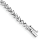 14k White Gold Complete 1 carat Diamond Illusion Setting 7 inch Tennis Bracelet