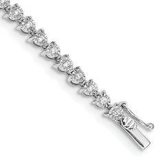 14k White Gold Complete 1 carat Diamond Illusion Setting 7 inch Tennis Bracelet