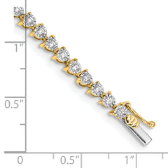 14k Complete 1 carat Diamond Illusion Setting 7 inch Tennis Bracelet