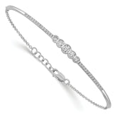 14k White Gold 1/2 carat Lab Grown Diamond VS/SI+ G+ Bezel Set Bar Flexible Bangle Bracelet