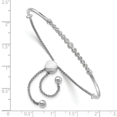 14k White Gold 1/5 carat Lab Grown Diamond VS/SI+ G+ Complete Adjustable Bolo Bracelet