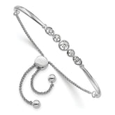 14k White Gold 1/6 carat Lab Grown Diamond VS/SI+ G+ Complete Adjustable Bolo Bracelet