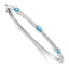 Marquise Blue Topaz Three-Stone Bangle Bracelet in 10K White Gold, 7 Inch - Sophia Jewelers
