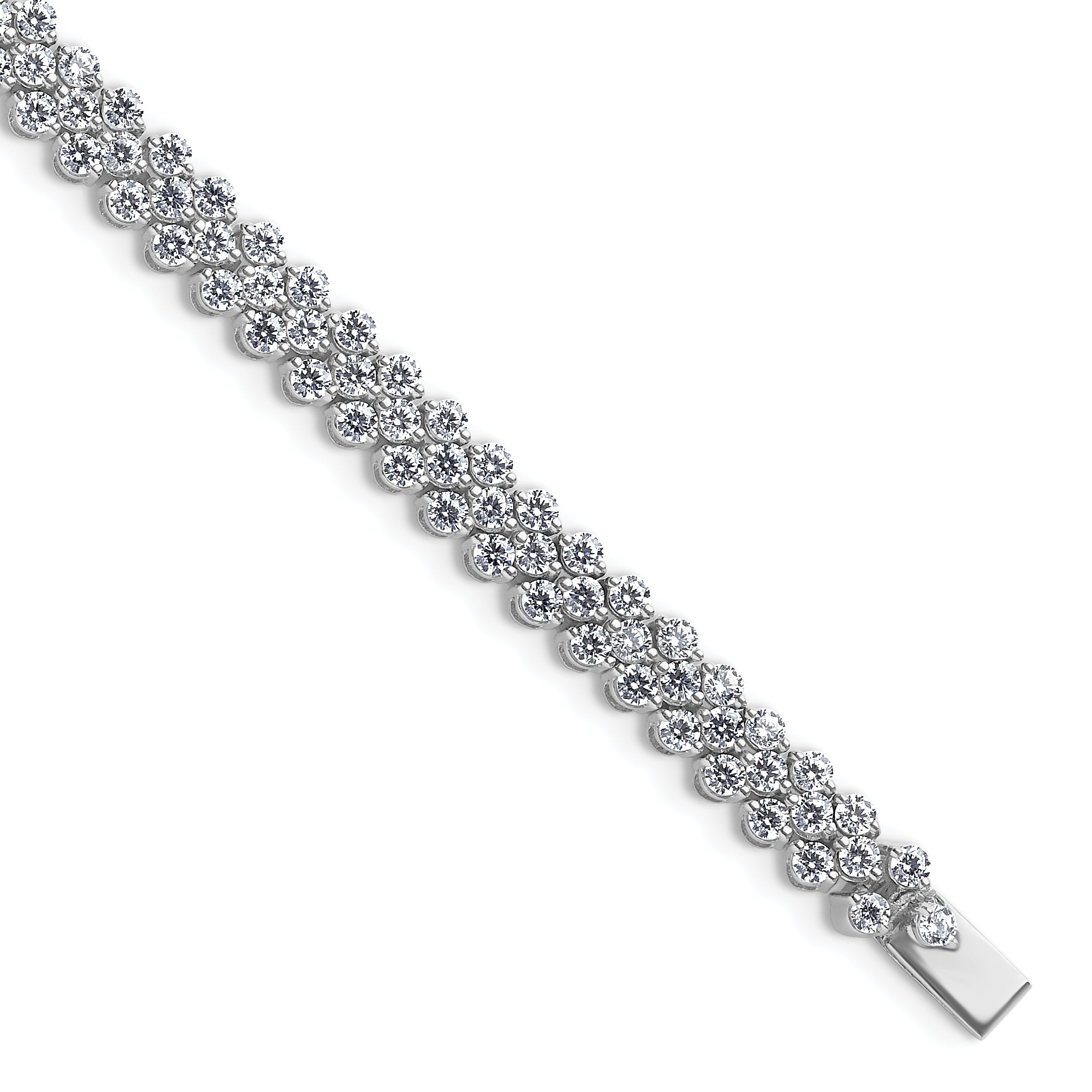 14k White Gold 5 carat Lab Grown Diamond VS+ F+ Complete Tennis Bracelet