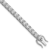 14k White Gold 10 carat Lab Grown Diamond VS/SI+ G+ Round Tennis Bracelet