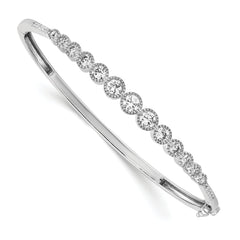 14k White Gold 1 1/2 carat Lab Grown Diamond VS/SI+ G+ Complete Bangle Bracelet