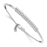 14k White Gold 1 carat Lab Grown Diamond VS/SI+ G+ with a .5 inch extention Bangle Bracelet
