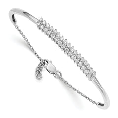 14k White Gold 1 carat Lab Grown Diamond VS/SI+ G+ with a .5 inch extention Bangle Bracelet