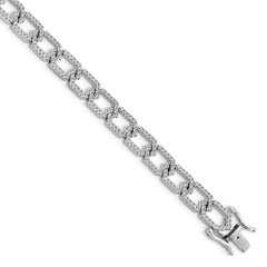 14k White Gold 1 1/2 carat Lab Grown Diamond VS/SI+ G+ 7.5 inch Bracelet
