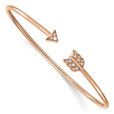 14k Rose Gold 1/10 carat Lab Grown Diamond VS/SI+ G+ Arrow Cuff Flexible Bangle Bracelet