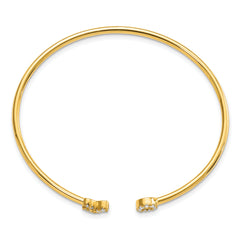 14k 1/5 carat Lab Grown Diamond VS/SI+ G+ X and O Cuff Flexible Bangle Bracelet