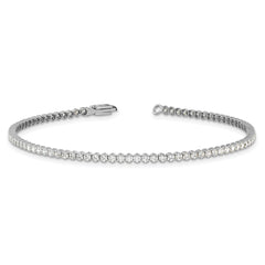 14k White Gold 2 1/8 carat Lab Grown Diamond VS/SI+ G+ Round Tennis Bracelet