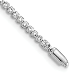 14k White Gold 2 1/8 carat Lab Grown Diamond VS/SI+ G+ Round Tennis Bracelet