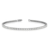 14k White Gold 3 1/5 carat Lab Grown Diamond VS/SI+ G+ Round Tennis Bracelet